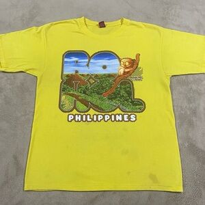 Vintage Bohol Philippines Tarsier Souvenir Graphic T Shirt Yellow XL Yalex Gold